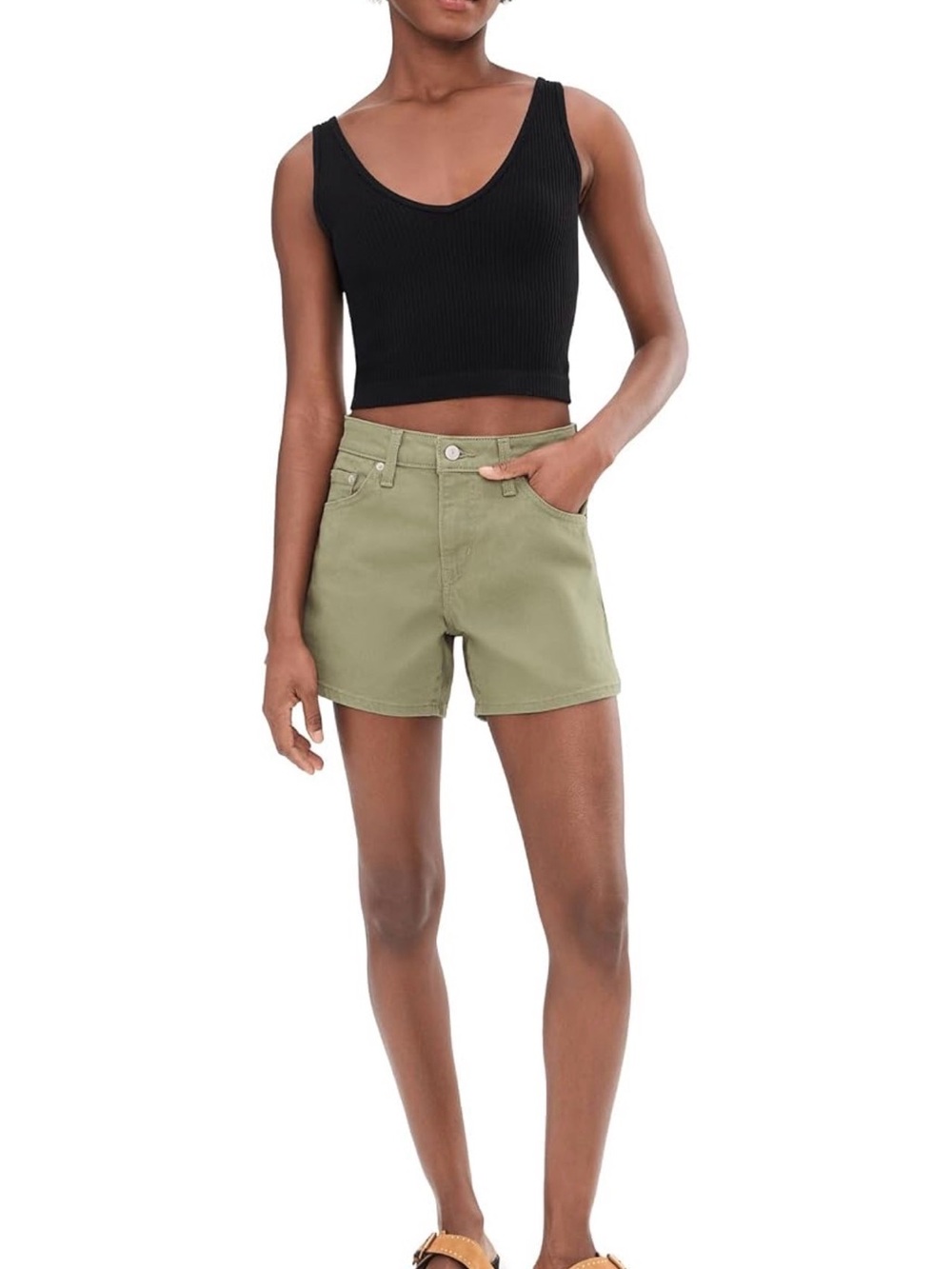 Levi's Women's Olive A-Line Jean Shorts